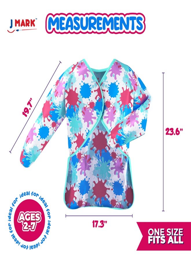 J MARK Art Smock Painting Apron - (Pack of 2) Long Sleeve and 2 Pockets for Arts & Crafts - Waterproof Artist Paint Shirt Colorful - Image 5